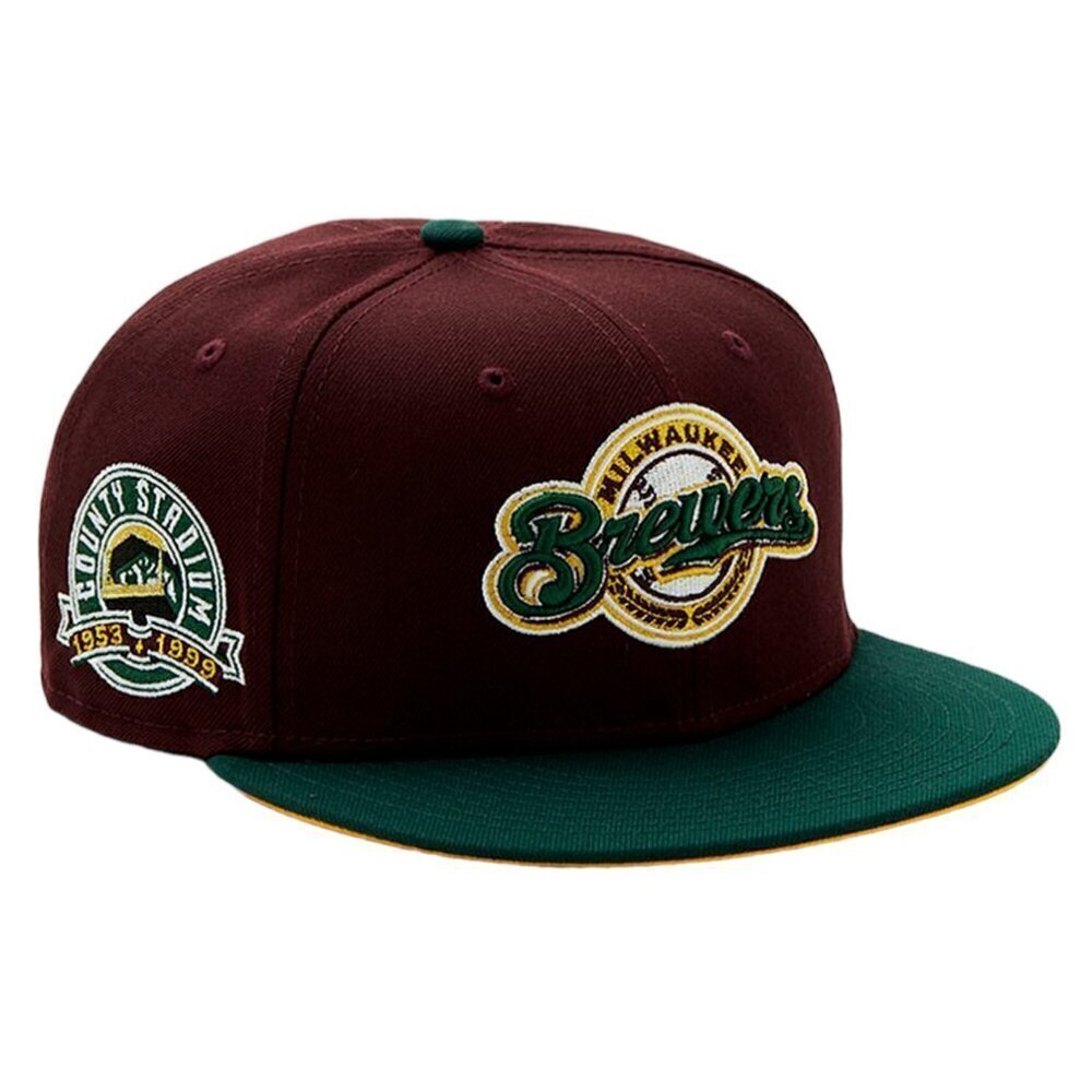 New Era Milwaukee Brewer Outdoor 59FIFTY Fitted Hat County Stadium Patch 7 1/4